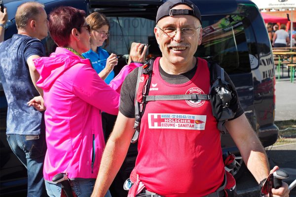 Südthüringentrail 2018 . Im Simson-Gewerbepark im Ziel: Klaus Willhöft