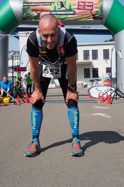 Südthüringentrail 2018 . Im Simson-Gewerbepark im Ziel: Marcel Meister