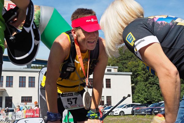 Südthüringentrail 2018 . Im Simson-Gewerbepark im Ziel: Kai Höhn