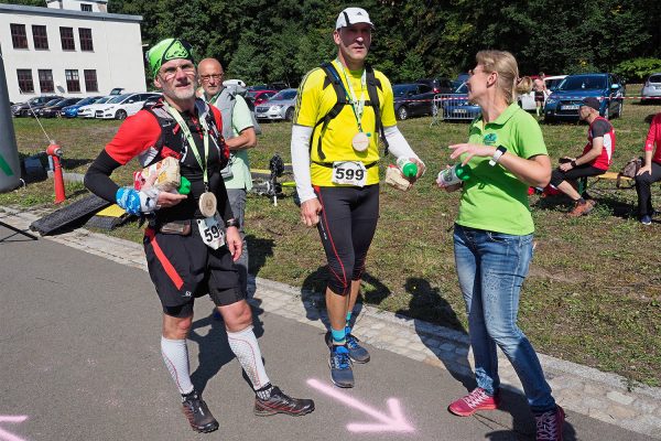 Südthüringentrail 2018 . Im Simson-Gewerbepark im Ziel: Olaf König, Roman Helk