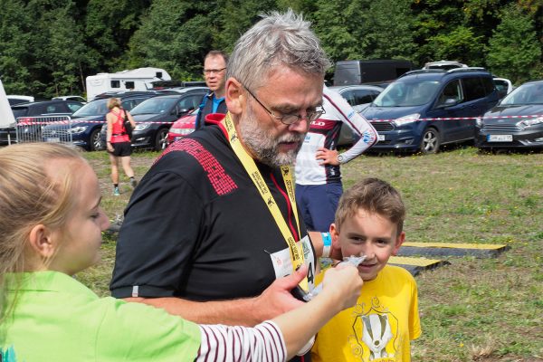 Südthüringentrail 2018 . Im Simson-Gewerbepark im Ziel: Michael Oehlsen