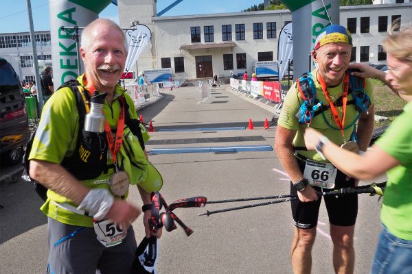 Südthüringentrail 2018 . Im Simson-Gewerbepark im Ziel: Gerhard Börner + Stefan Kempmann