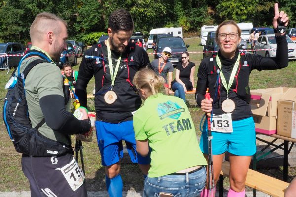 Südthüringentrail 2018 . Im Simson-Gewerbepark im Ziel: Peter Poppitz, André + Martina Schiller