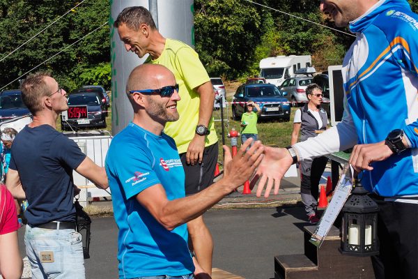 Südthüringentrail 2018 . Siegerehrung: Heldentrail m: 1. Frank Rothe, 2. Jens Sperlich, 3. Kai Malzahn