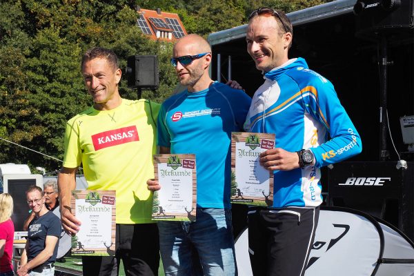 Südthüringentrail 2018 . Siegerehrung: Heldentrail m: 2. Jens Sperlich, 1. Frank Rothe, 3. Kai Malzahn