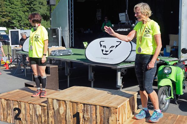 Südthüringentrail 2018 . Siegerehrung: Wichteltrail Grand Master Women: 2. Nora Graul, 3. Jutta Friedrich