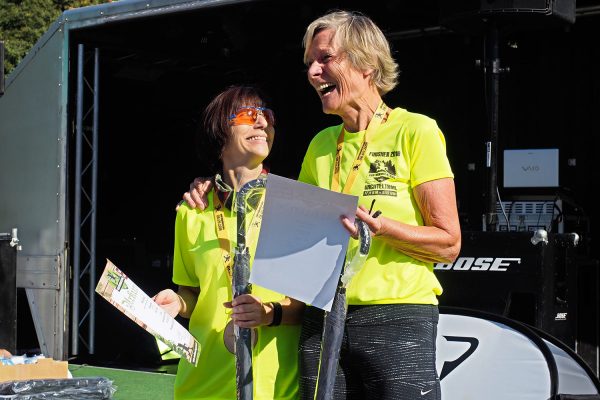 Südthüringentrail 2018 . Siegerehrung: Wichteltrail Grand Master Women: 2. Nora Graul, 3. Jutta Friedrich