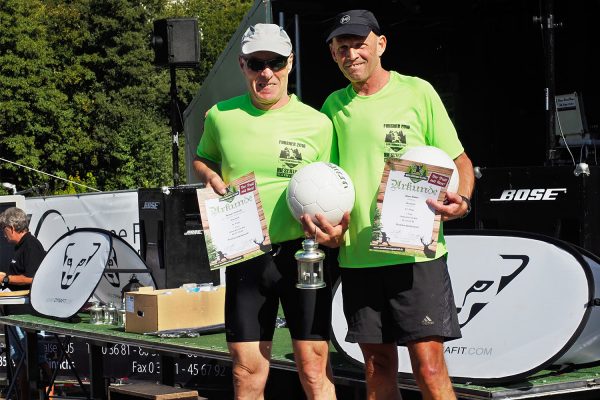 Südthüringentrail 2018 . Siegerehrung: Riesentrail Grand Master Men: 1. Thomas Vockrodt, 3. Klaus Kistner