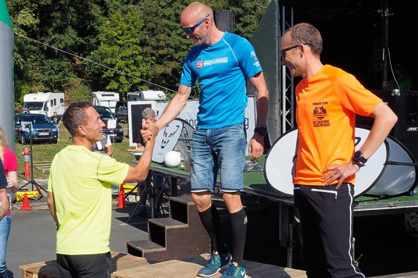 Südthüringentrail 2018 . Siegerehrung: Heldentrail Master Men: 2. Jens Sperlich, 1. Frank Roth, 3. Kai Malzahn