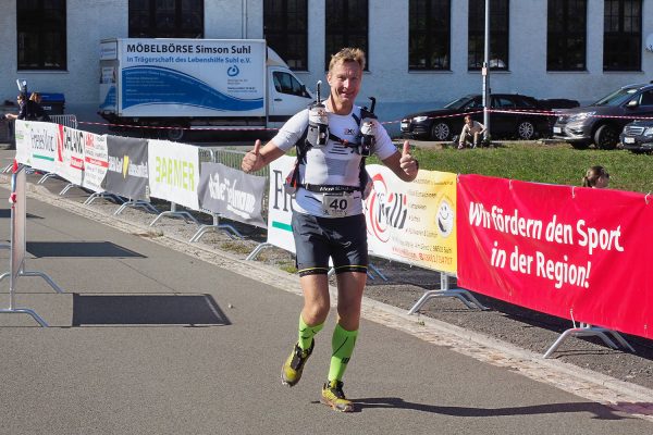 Südthüringentrail 2018 . Im Simson-Gewerbepark im Ziel: Detlef Funk