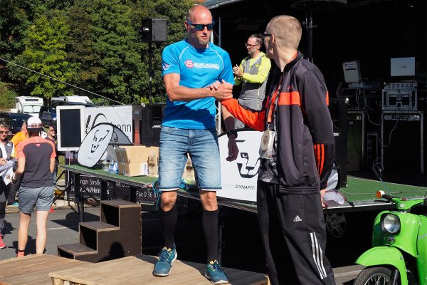 Südthüringentrail 2018 . Siegerehrung: German Trailrunning Cup: Ultra Cup Männer: 1. Frank Rothe, 3. Marcel Bilek