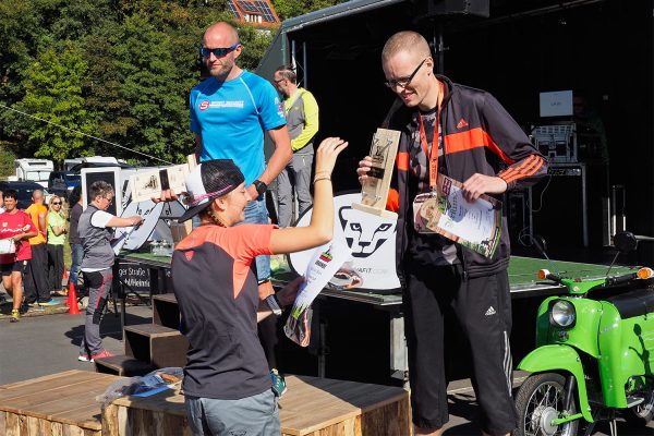 Südthüringentrail 2018 . Siegerehrung: German Trailrunning Cup: Ultra Cup Männer: 1. Frank Rothe, 3. Marcel Bilek