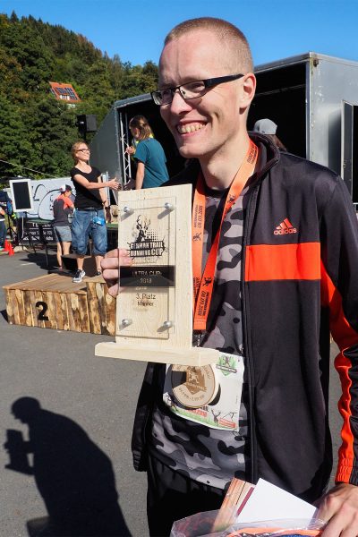 Südthüringentrail 2018 . Siegerehrung: German Trailrunning Cup: Ultra Cup Männer: 3. Marcel Bilek