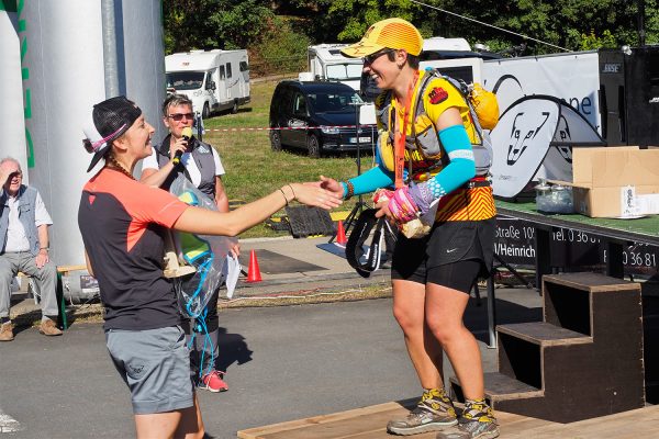 Südthüringentrail 2018 . Siegerehrung: German Trailrunning Cup: Ultra Cup Frauen: 2. Tanya Ostapenko