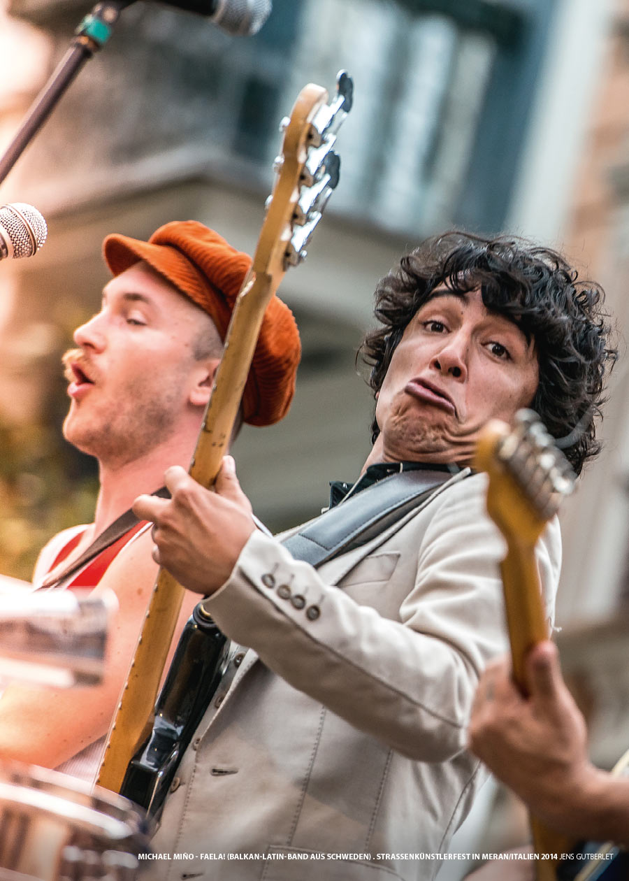 Michael Miño . Faela! . Straßenmusikfestival Meran 2014 (Foto: Jens Gutberlet)