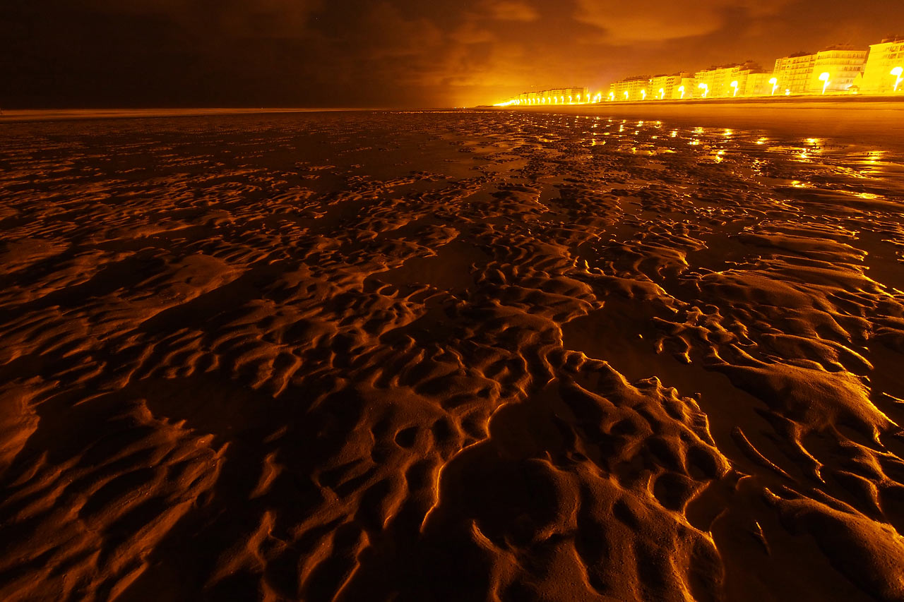 Nachts am Strand von Sint Idesbald . Koksijde . Fotoclubtour Flandern 2013 (Foto: Andreas Kuhrt)