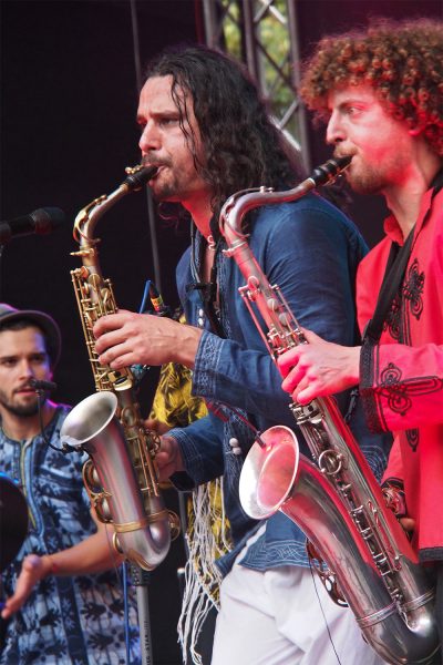 Frédéric Faure, Charley Rose, Illyes Ferfera . Gabacho Maroc (Frankreich/Spanien/Marokko) . Rudolstadt Festival . 2016 (Foto: Andreas Kuhrt)