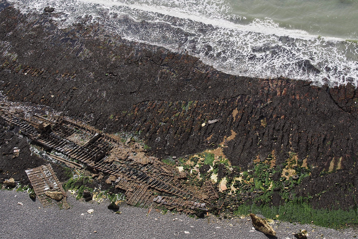 Schiffswrack der "Falcon" bei Langdon Hole . Dover Kreideküste . England (Foto: Andreas Kuhrt 2016)