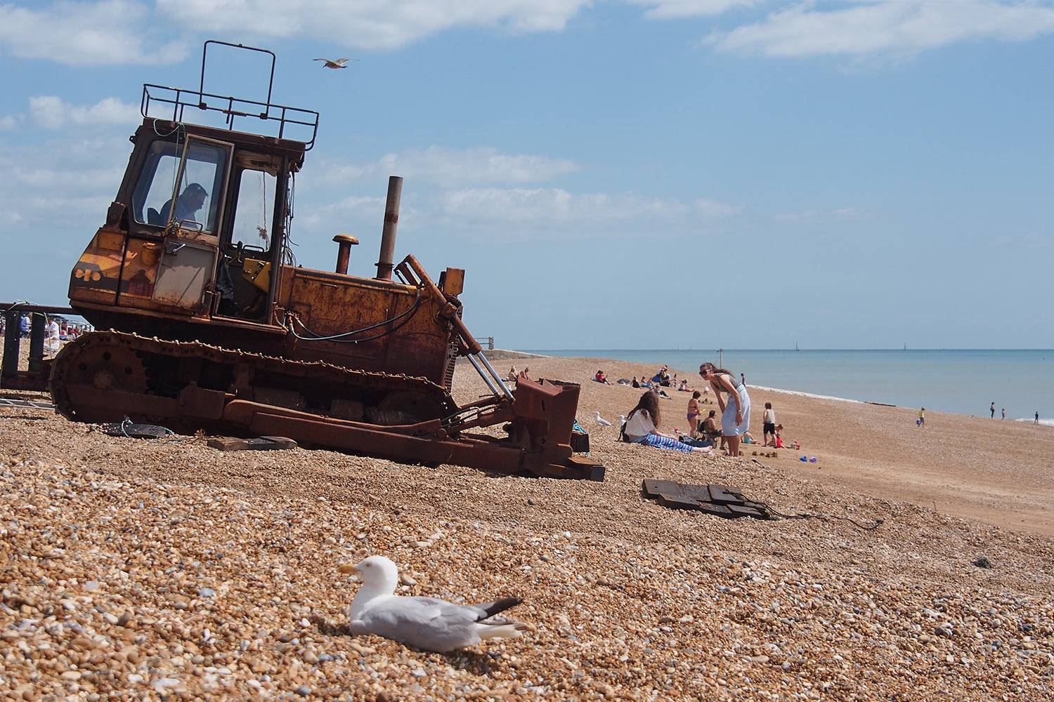 Zugmaschine am Fischereistrand . Hastings . England (Foto: Andreas Kuhrt 2016)