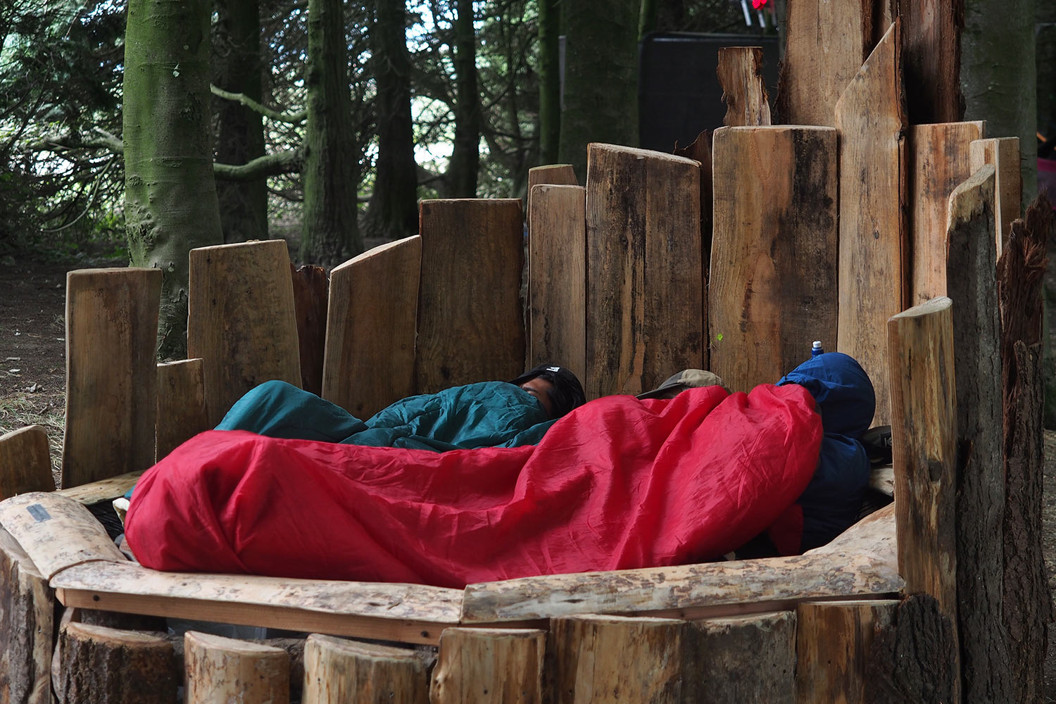P0055038-2016-08-13-suedengland-boomtown-hidden-woods Mittags in Hidden Woods . Boomtown Fair . Matterley Estate bei Winchester . Sussex . Südengland (Foto: Andreas Kuhrt)