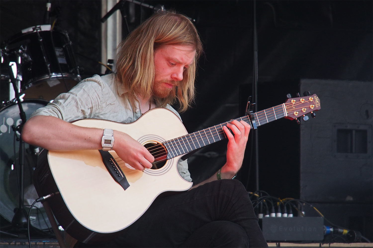 P0055115-2016-suedengland-boomtown-whistlers-green-windmill-ben-walker Ben Walker . Windmill . Boomtown Fair . Matterley Estate bei Winchester . Sussex . Südengland (Foto: Andreas Kuhrt)