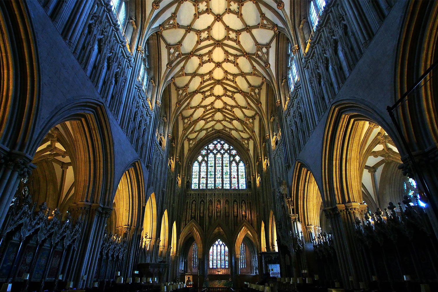 Chor der Wells Cathedral St. Andrew . Somerset . Südengland (Foto: Andreas Kuhrt)