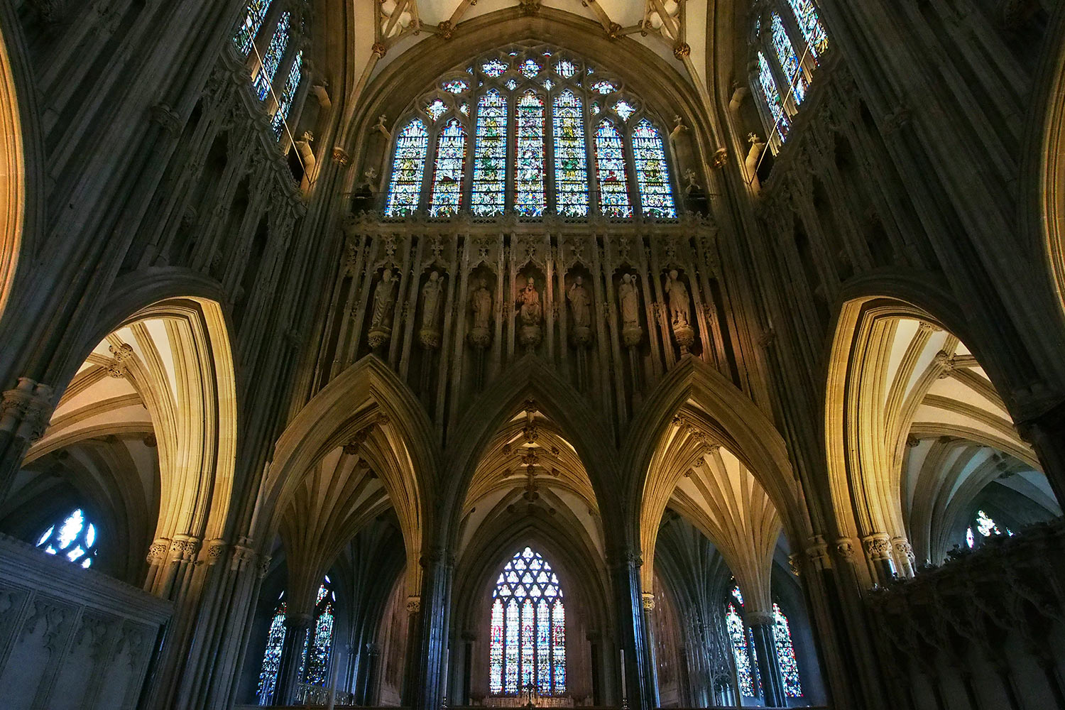 Blick aus dem Chor zur Marienkapelle . Wells Cathedral St. Andrew . Somerset . Südengland (Foto: Andreas Kuhrt)