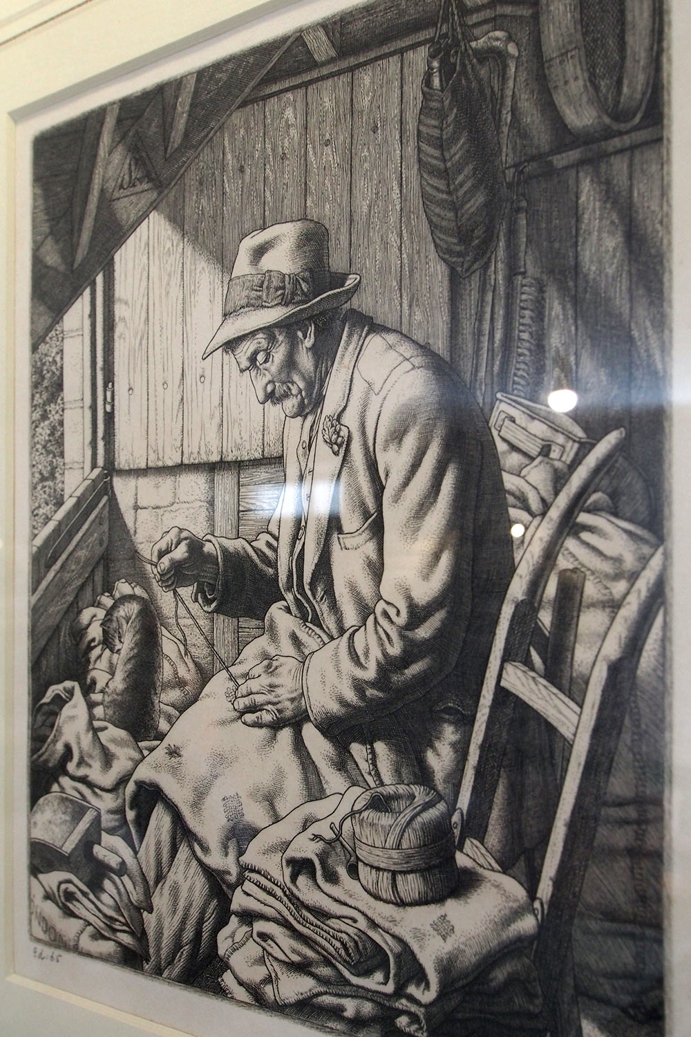 Grafiken von Stanley Anderson im Steward's House . Lost Gardens of Heligan . Cornwall . Südengland (Foto: Andreas Kuhrt 2016)