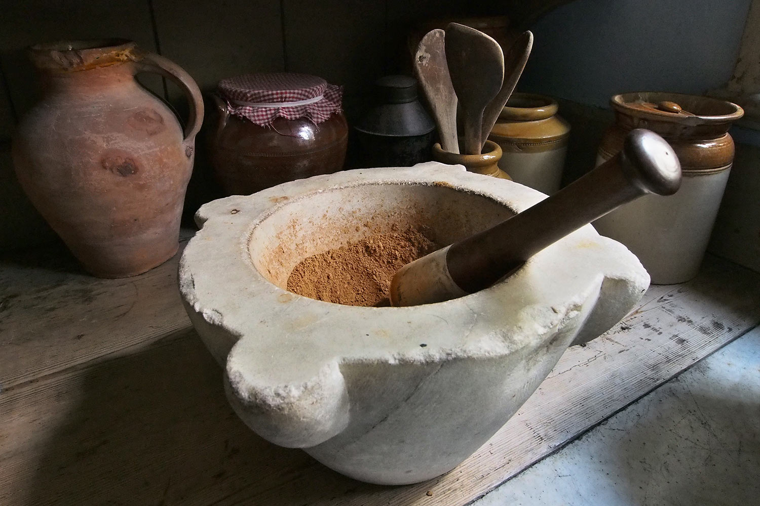 Gewürz-Mörser . Lanhydrock House . Cornwall . Südengland (Foto: Andreas Kuhrt 2016)