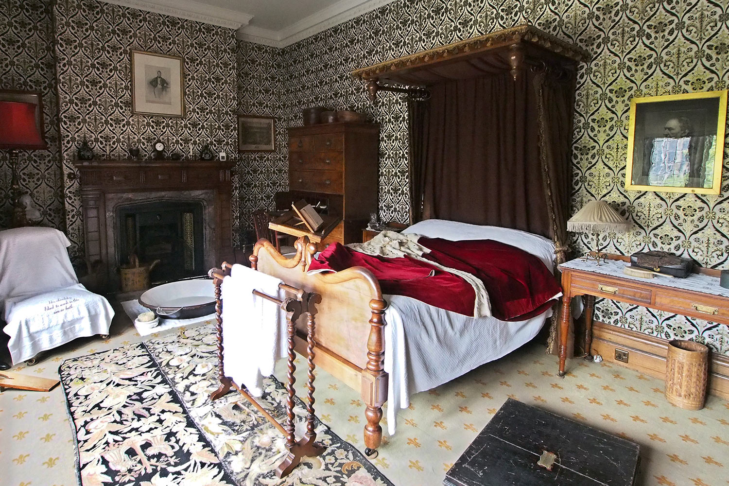 Schlafzimmer des Lords . Lanhydrock House . Cornwall . Südengland (Foto: Andreas Kuhrt 2016)