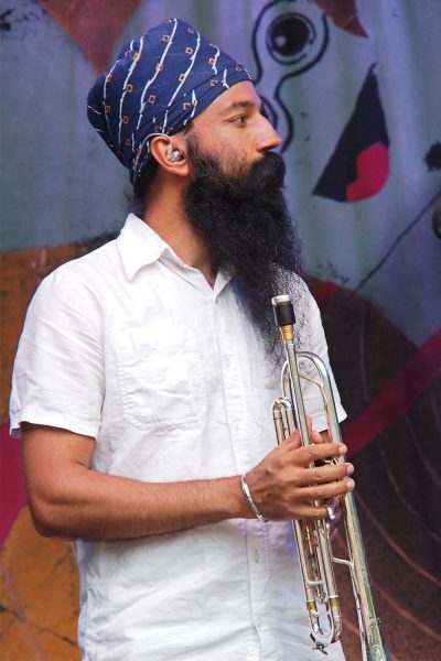 Red Baraat: Sonny Singh . Rudolstadt-Festival 2018 (Foto: Andreas Kuhrt)